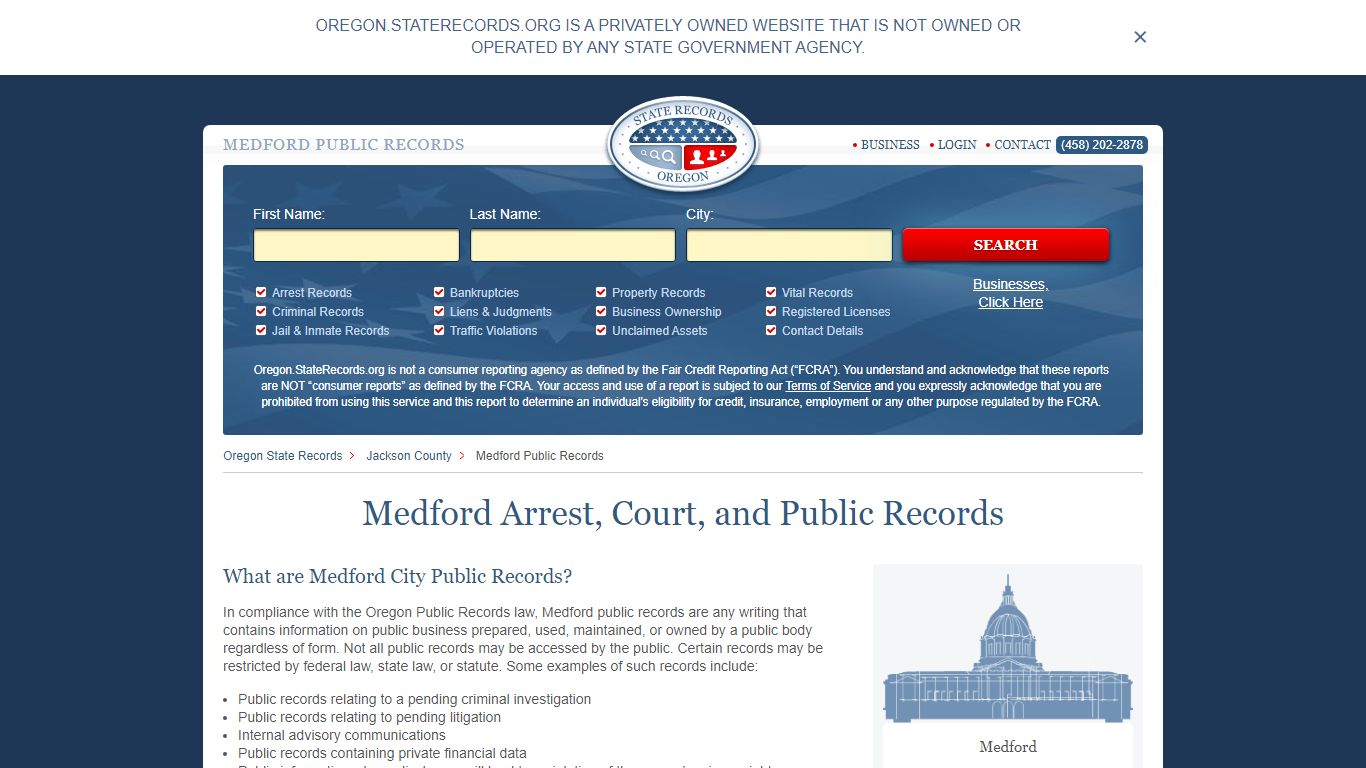 Medford Arrest and Public Records | Oregon.StateRecords.org